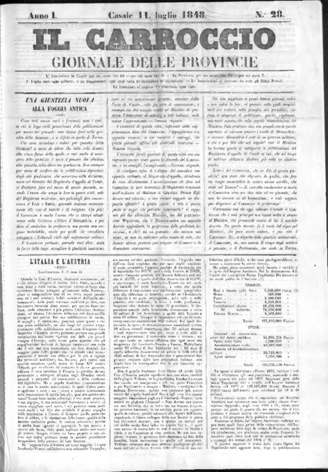 Il Carroccio - Edizione 28 del 11/07/1848